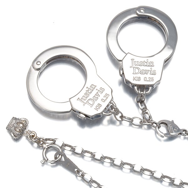 ジャスティンデイビス ネックレス ダイヤ 0.25ct/0.25ct ラブカフ  K18WG 
