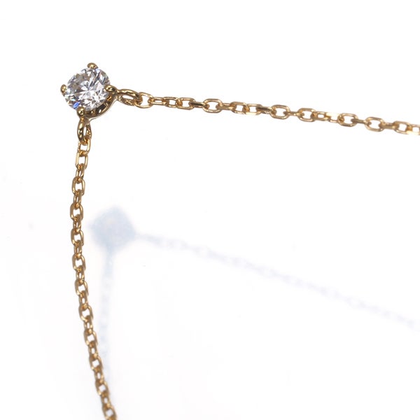 ヴァンドーム ネックレス ダイヤ 0.06ct  一粒 K18YG 