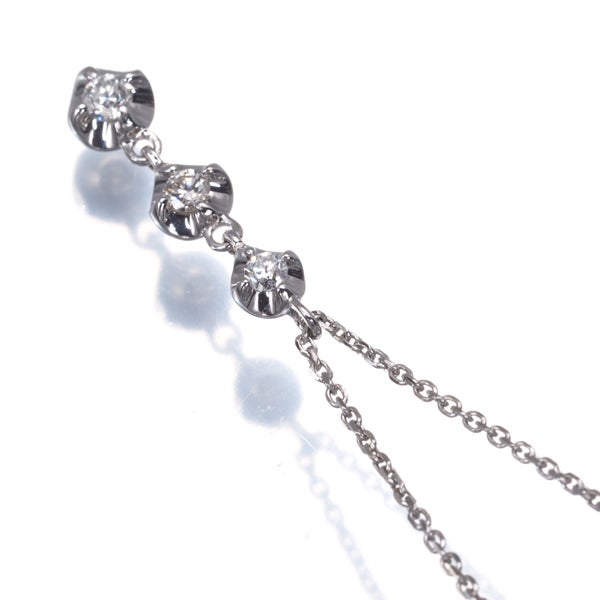 ヴァンドーム ネックレス ダイヤ 0.12ct  3P K18WG 