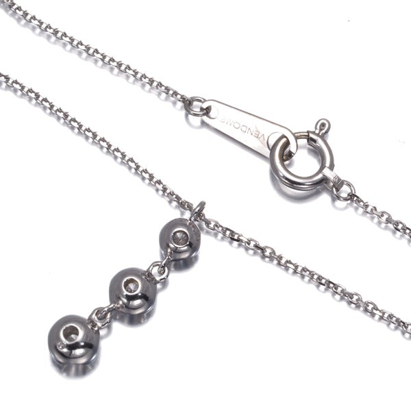 ヴァンドーム ネックレス ダイヤ 0.12ct  3P K18WG 