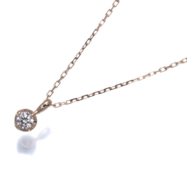 ヴァンドーム ネックレス ダイヤ 0.05ct  一粒 K18PG 