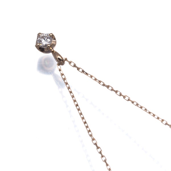 ヴァンドーム ネックレス ダイヤ 0.05ct  一粒 K18PG 