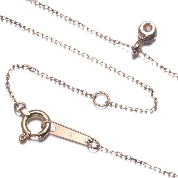 ヴァンドーム ネックレス ダイヤ 0.05ct  一粒 K18PG 