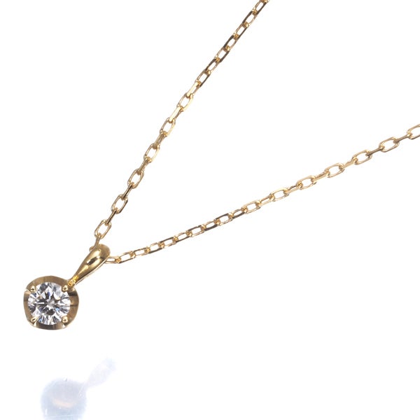 ヴァンドーム ネックレス ダイヤ 0.05ct  一粒 K18YG 