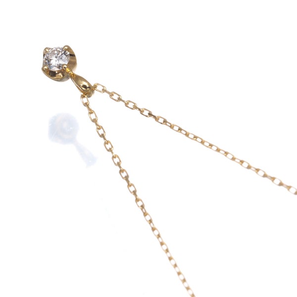 ヴァンドーム ネックレス ダイヤ 0.05ct  一粒 K18YG 