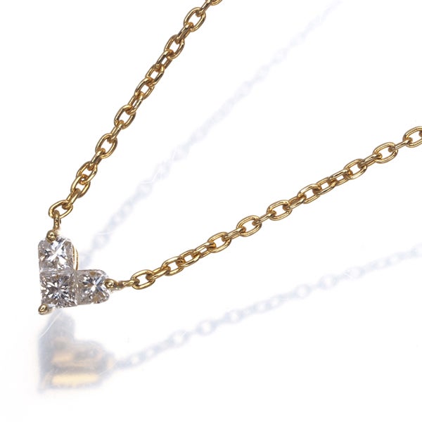 スタージュエリー ネックレス ダイヤ 0.10ct ミステリアスハート  K18YG 
