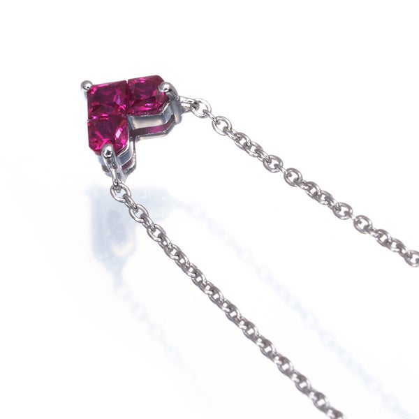 スタージュエリー ネックレス ルビー 0.25ct ミステリアスハート Mサイズ K18WG 