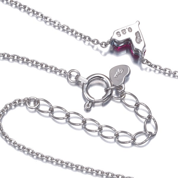 スタージュエリー ネックレス ルビー 0.25ct ミステリアスハート Mサイズ K18WG 
