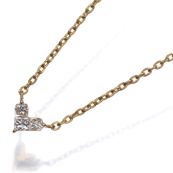 スタージュエリー ネックレス ダイヤ 0.10ct ミステリアスハート Sサイズ K18YG 