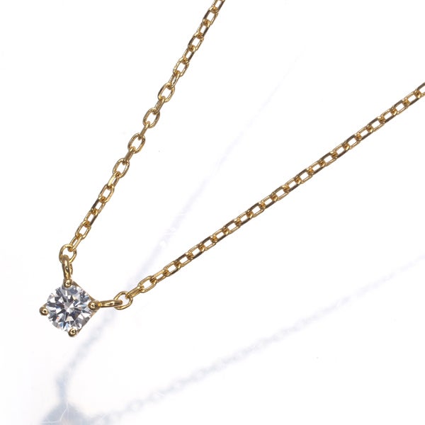 ヴァンドーム ネックレス ダイヤ 0.06ct  一粒 K18YG 