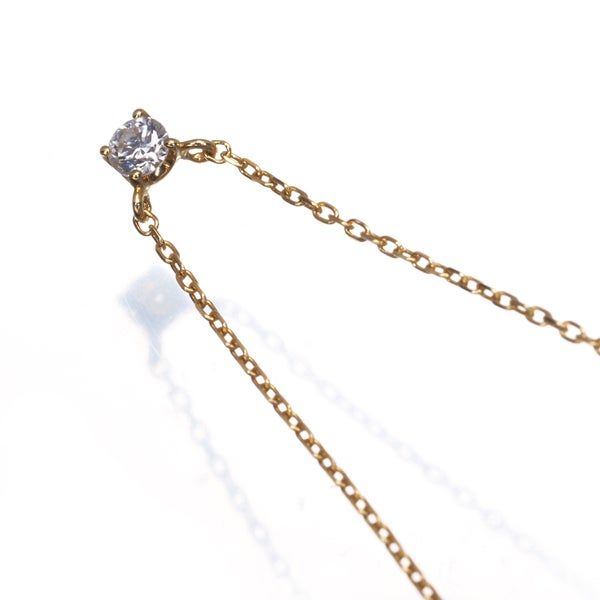 ヴァンドーム ネックレス ダイヤ 0.06ct  一粒 K18YG 