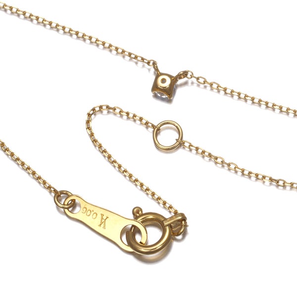 ヴァンドーム ネックレス ダイヤ 0.06ct  一粒 K18YG 