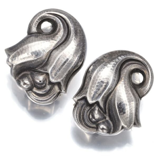 ジョージジェンセン イヤリング  100A フラワー シルバー925 