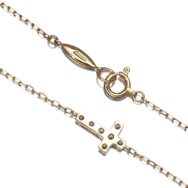 アヴァロン ブレスレット ダイヤ 0.10ct グロス クロス K18YG 保証書