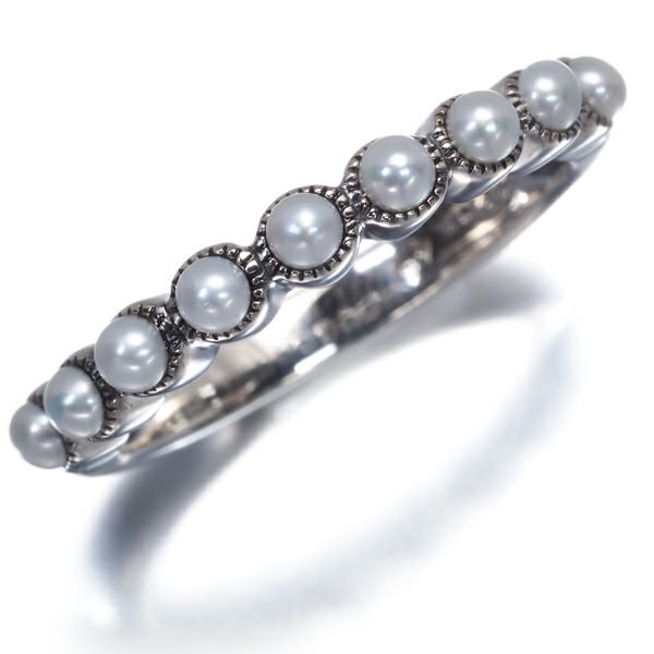 碌山 リング シードパール 淡水真珠 2.2mm  9.5号 シルバー925 