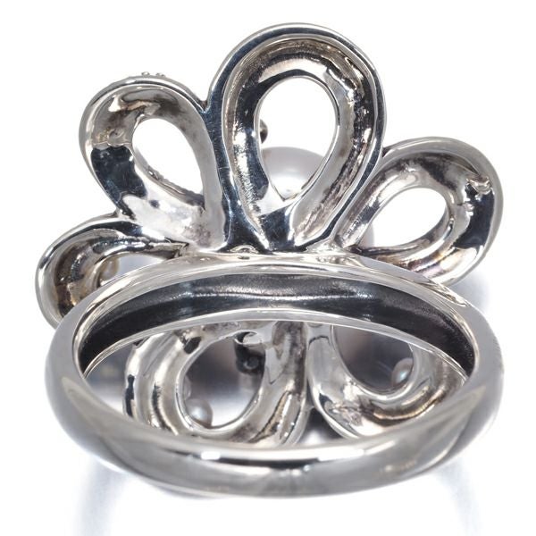 碌山 リング ベビーパール 真珠 8.4mm/1.5mm マーカサイト フラワー 11号 シルバー925 