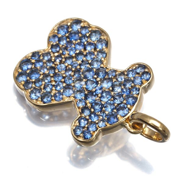 トウス ペンダントトップ サファイア パヴェ 熊 アニマル K18YG 