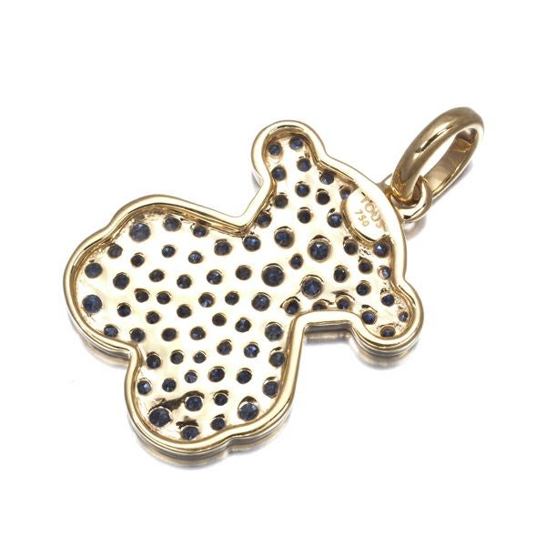 トウス ペンダントトップ サファイア パヴェ 熊 アニマル K18YG 