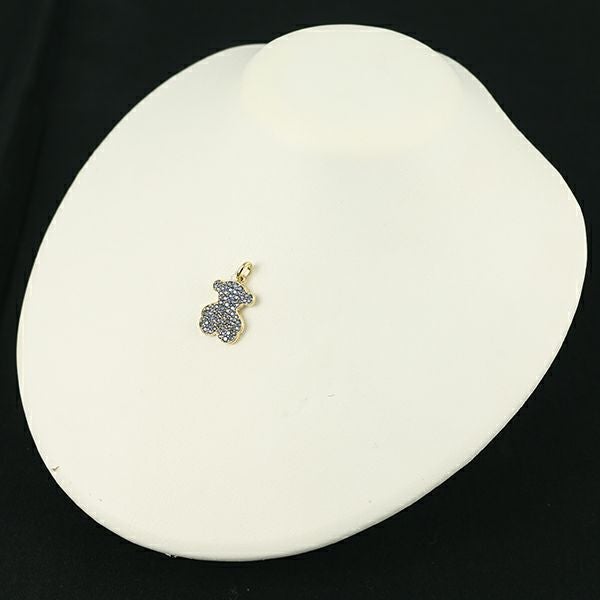 トウス ペンダントトップ サファイア パヴェ 熊 アニマル K18YG 