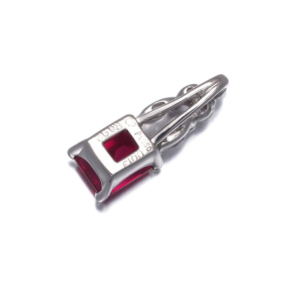 クレサンベール ペンダントトップ 再結晶ルビー 0.92ct  ダイヤ 0.13ct   Pt950 