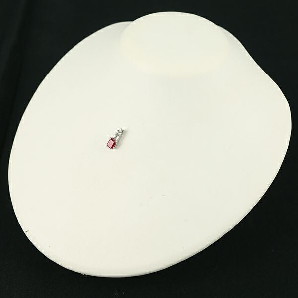 クレサンベール ペンダントトップ 再結晶ルビー 0.92ct  ダイヤ 0.13ct   Pt950 