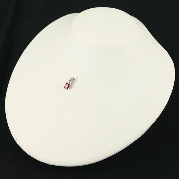 クレサンベール ペンダントトップ 再結晶ルビー 0.92ct  ダイヤ 0.13ct   Pt950 