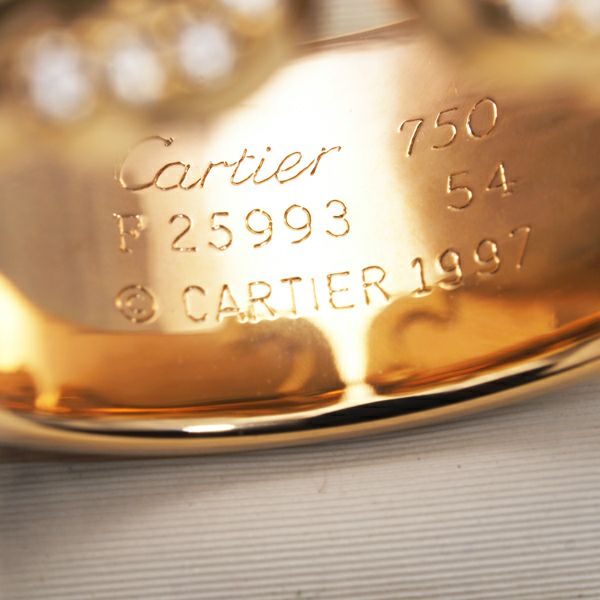 カルティエ リング ダイヤ 2C ドゥーブルC C2 スリーカラー LM 54号 K18YG/WG/PG 