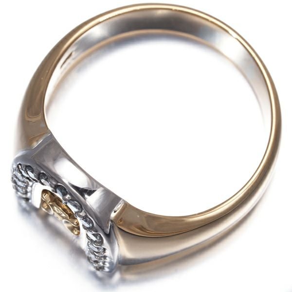 セリーヌ リング ダイヤ 0.20ct マカダム ホースシュー 14号 K18YG/Pt900 