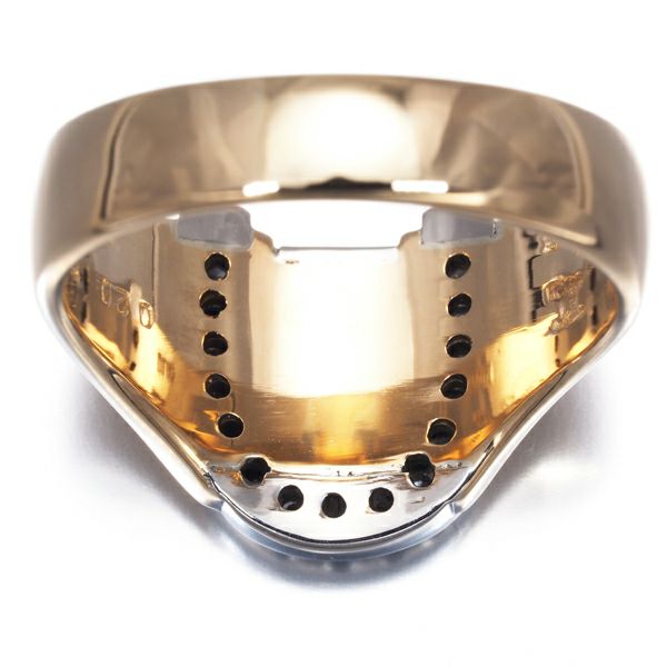 セリーヌ リング ダイヤ 0.20ct マカダム ホースシュー 14号 K18YG/Pt900 