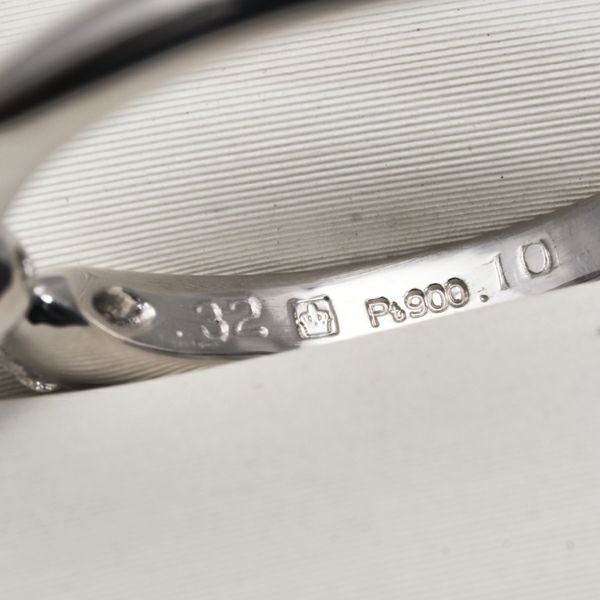 ロイヤルアッシャー リング ダイヤ 0.32ct/0.10ct  ソリティア 12号 Pt900 