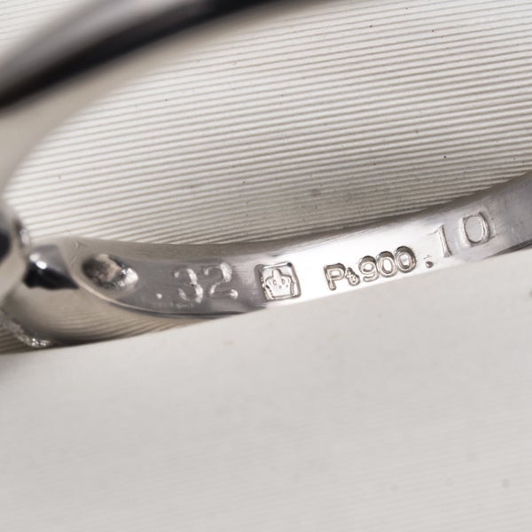 ロイヤルアッシャー リング ダイヤ 0.32ct/0.10ct  ソリティア 12号 Pt900 