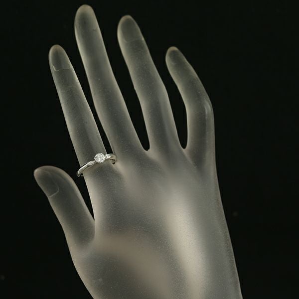 ロイヤルアッシャー リング ダイヤ 0.32ct/0.10ct  ソリティア 12号 Pt900 