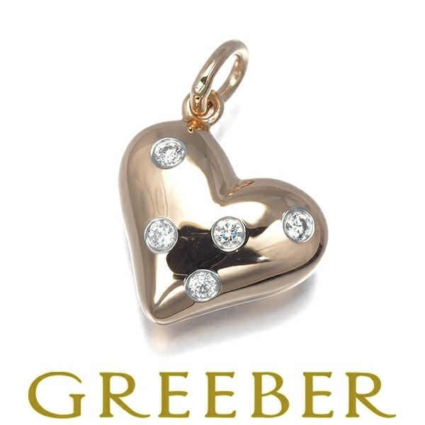 ティファニー ペンダントトップ ダイヤ ドッツ ハート K18PG/Pt950 