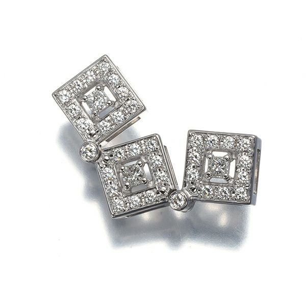 タサキ ペンダントトップ ダイヤ 0.55ct プリンセス 2種カット スクエア 2WAY K18WG 