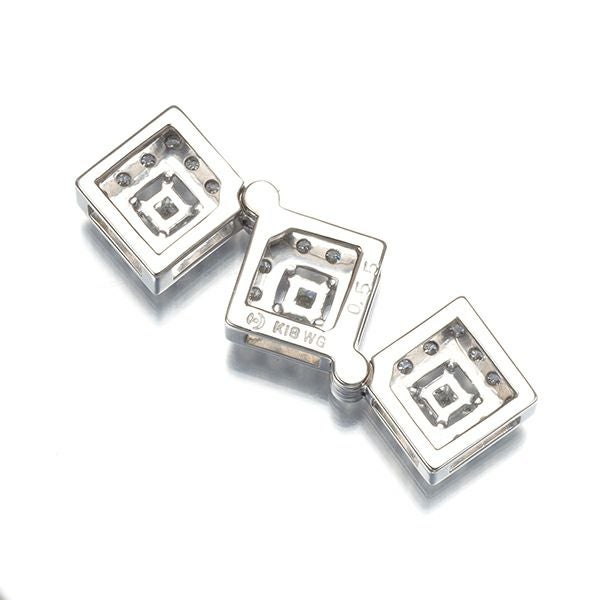 タサキ ペンダントトップ ダイヤ 0.55ct プリンセス 2種カット スクエア 2WAY K18WG 