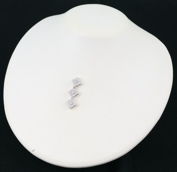 タサキ ペンダントトップ ダイヤ 0.55ct プリンセス 2種カット スクエア 2WAY K18WG 