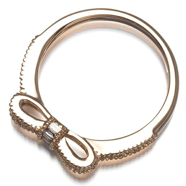 GSTV リング ブラウンダイヤ 0.30ct  テーパーカット リボン 12.5号 K18PG 