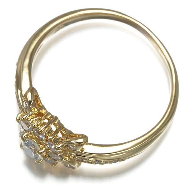 ダイヤ 0.35ct フラワー  リング K18YG 