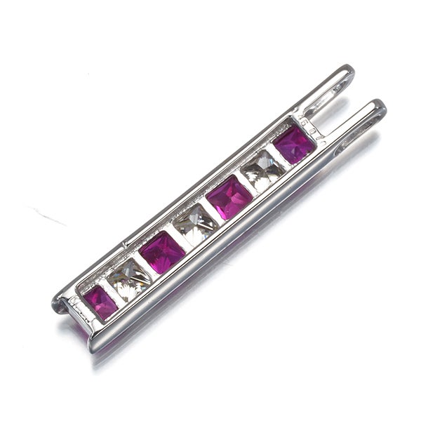 ルビー 0.70ct ダイヤ 0.45ct プリンセスカット  ペンダントトップ K18WG 