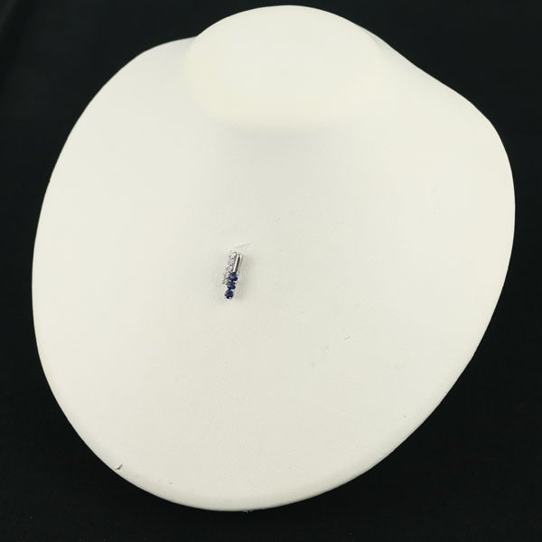 サファイア 0.43ct ダイヤ 0.26ct   ペンダントトップ K18WG 