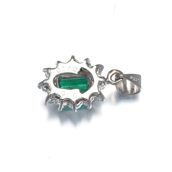 エメラルド 0.50ct ダイヤ 0.20ct クラシック  ペンダントトップ Pt850 