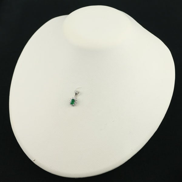 エメラルド 0.50ct ダイヤ 0.20ct クラシック  ペンダントトップ Pt850 