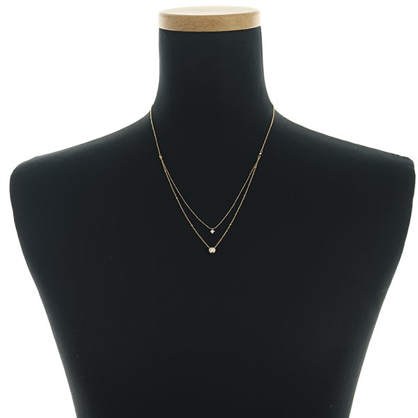 ポーラ ネックレス ダイヤ 0.15ct  レイヤード K18YG 