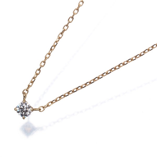 ヴァンドーム ネックレス ダイヤ 0.06ct  一粒 K18PG 