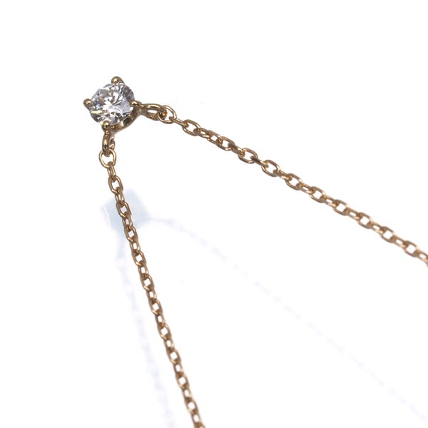 ヴァンドーム ネックレス ダイヤ 0.06ct  一粒 K18PG 