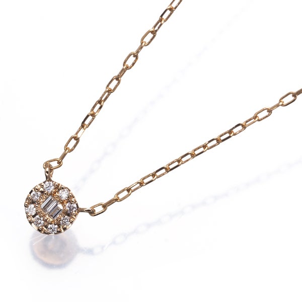 ベルシオラ ネックレス ダイヤ 0.06ct  バケットカット 2種カット K18PG 
