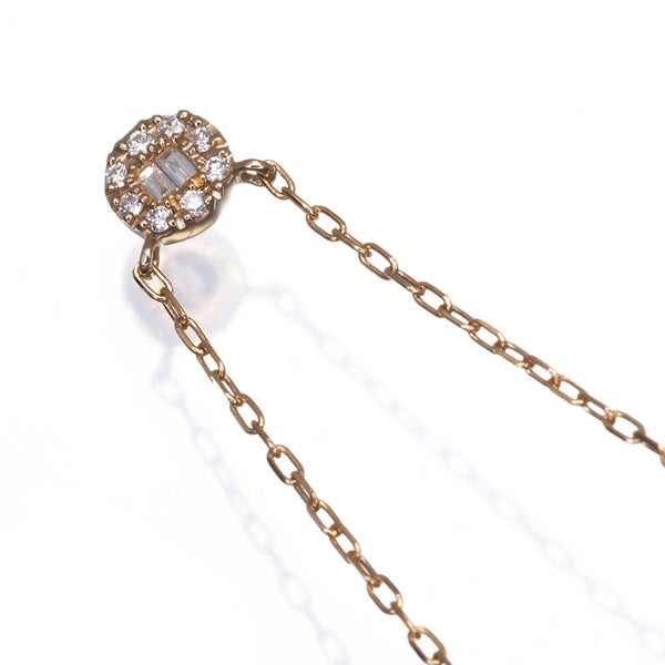 ベルシオラ ネックレス ダイヤ 0.06ct  バケットカット 2種カット K18PG 