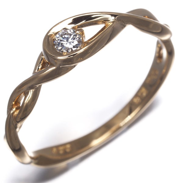 スタージュエリー リング ダイヤ 0.06ct 一粒 9号 K18YG 