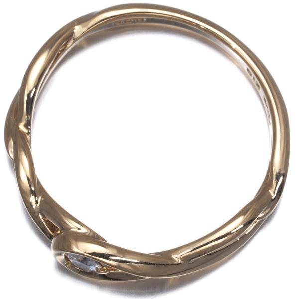 スタージュエリー リング ダイヤ 0.06ct 一粒 9号 K18YG 