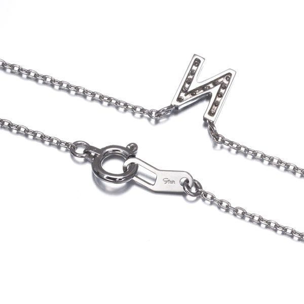 スタージュエリー ネックレス ダイヤ 0.04ct  アルファベット イニシャル N K18WG 